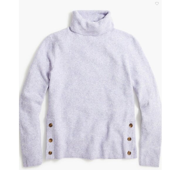 J. Crew Factory Button Turtleneck in Extra-soft Yarn in Hyacinth Heather Size L - Picture 3 of 13
